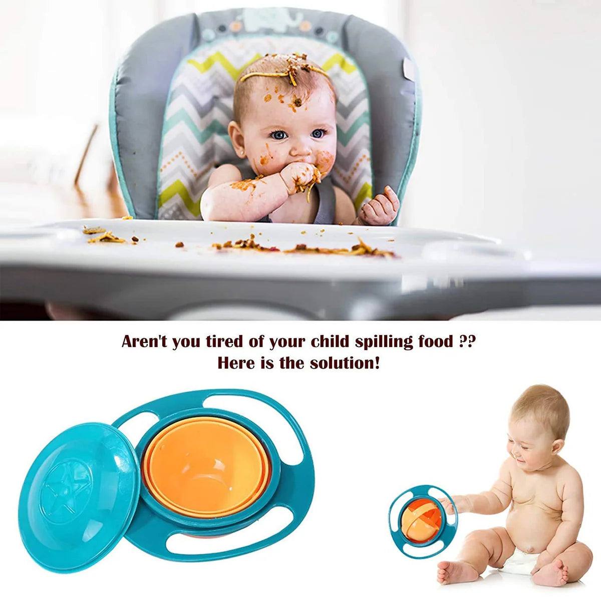 Rotating Baby Bowl Used For Serving Food To Kids And Toddlers Etc